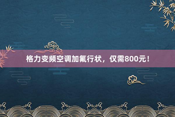 格力变频空调加氟行状，仅需800元！